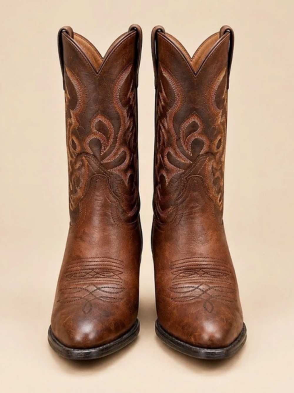 Boulet Mens 8.5 3E Brown Leather Western Cowboy Boots Made In Canada